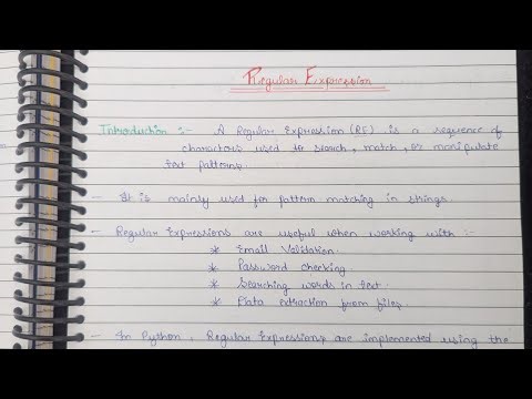 Python Lec 14 || Regular Expression ~ Introduction, Special Symbols and Characters | "re" module
