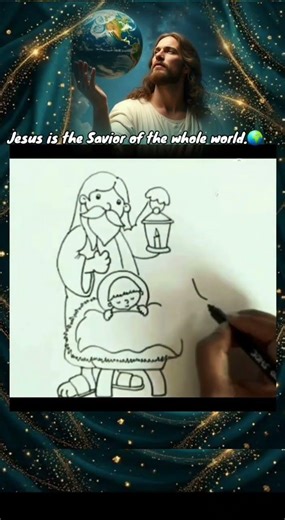 “The birth of Jesus – the light of the world.” #Jesus Birth Drawing