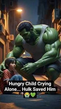 Hungry Child Crying Alone... Hulk Saved Him 😭💚 #hulk #avengers #marvel