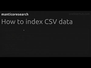 How to index CSV data