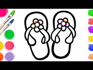 How to Draw Flip Flops Sandals | Step by Step