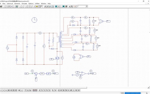 【PSIM仿真】反激电源电路