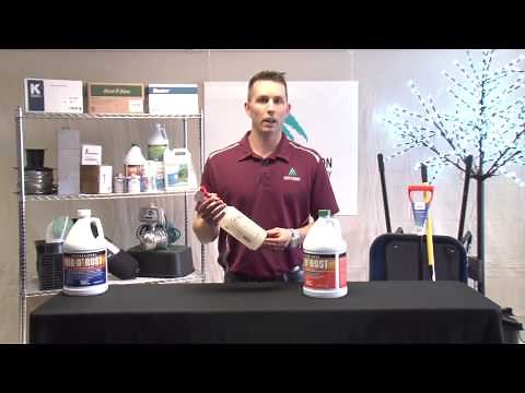 How do I get rid of rust stains from my irrigation system?