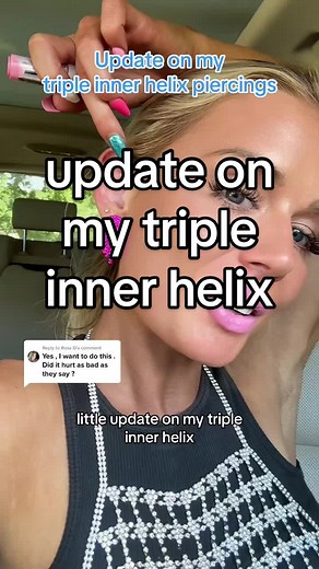 Triple Inner Helix Piercings Update at Harley's Piercing Parlor