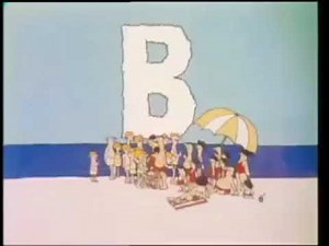 Classic Sesame Street - The Letter B at the beach with the Bee Bee and the Barker family (1974)