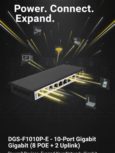⚡ Power more devices with one compact switch! The DGS-F1010P-E delivers 8 PoE ports 2 uplinks for smooth Gigabit performance. 📞 0701 003 086 | 🌐 www.dataworld.co.ke