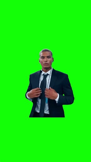 Marlon Looking into Camera in Suit meme - Green Screen - MrBeast's Escape Room
