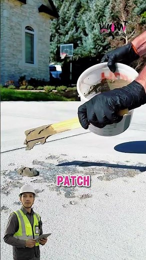 Driveway Repair Magic Trick #construction #handyman #diy
