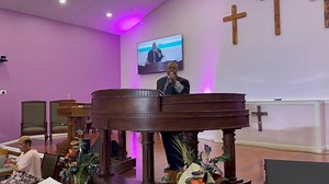 Pastor Eddie Miller preaching. | New Commandment COGIC | Facebook