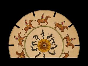 November 1833 ''McLean’s Optical Illusions; or, Magic Panorama'' (horse with jockey + satyr)