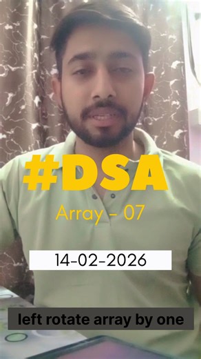 Ajay Singh on Instagram: "Left Rotate Array by One 🔁 | Coding Logic Explained . . Aaj sikho Array Left Rotation by 1 — simple logic but strong concept 💡 DSA interviews me frequently poocha jaata hai, especially beginners se. 👉 Logic: First element ko store karo → baaki elements ko left shift karo → stored element ko last me daal do. Practice karo, samjho, aur coding strong banao 💻🔥 . #coding #dsa #programming #javascript #python java coderlife learncoding codingreels tech developers algorit