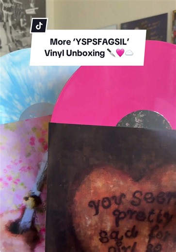 You Seem Pretty Sad vinyl unboxing — blue & hot pink pop-up set
