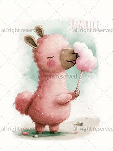 Personalized Baby Quilt Panel, Custom Printed Bedding, DIY Cut and Sew Panel, Nursery Crib Duvet, Baby Shower Gift - Lama & Cotton Candy - Etsy UK