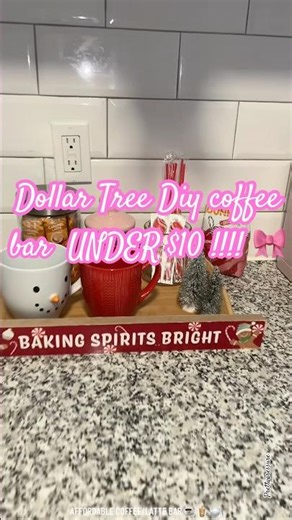 Affordable diy coffee bar🎀💓🫧🫶🏼 #christmas #youtubeshorts #coffee #diy ‪@dollartree‬ #content