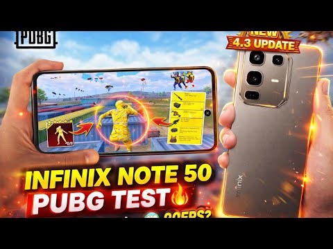 ⚡ lnfinix Note 50 PUBG Gaming Teat l New4.3 Update 🔥 Lag Test + Battery Drain + FPSCheck! 
