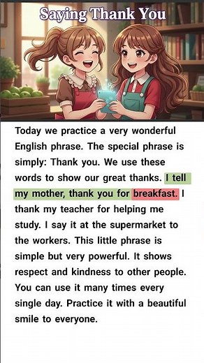 Saying Thank You | | Reading and Listening Practice #easyenglish #englishforbeginners #viral