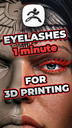 ᴅɪɢɪᴛᴀʟ 👾 ꜱᴄᴜʟᴘᴛᴏʀ on Instagram: "Eyelashes in Zbrush for 3D printing #eyelashes #tutorial #tips #modeling #zbrush"