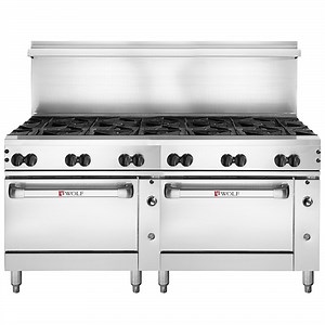 Wolf by Vulcan C72SS-12BN Challenger XL Series Natural Gas 72" Range with 12 Burners and 2 Standard Ovens - 430,000 BTU