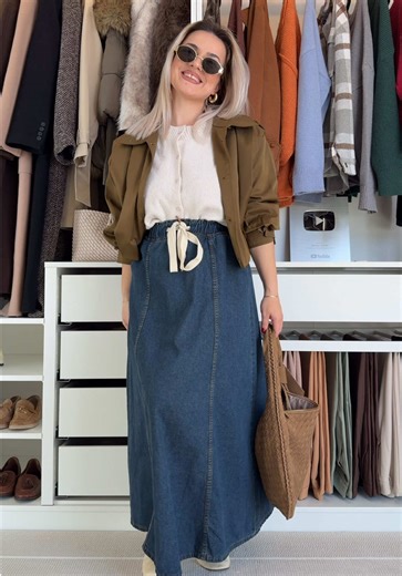 Get Ready With Me: Styling a Maxi Denim Skirt