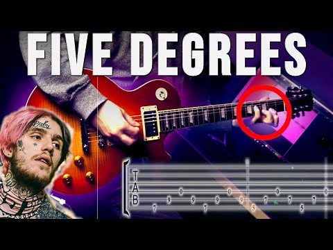 How to Play "Five Degrees" by Lil Peep on Guitar [TABS/Guitar Lesson]