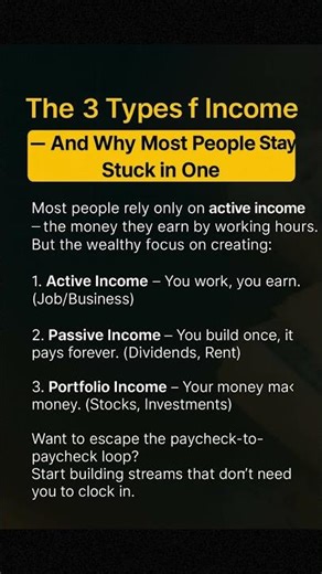 3 Types of Income Explained | Why Most People Stay Stuck in One #motivation #short