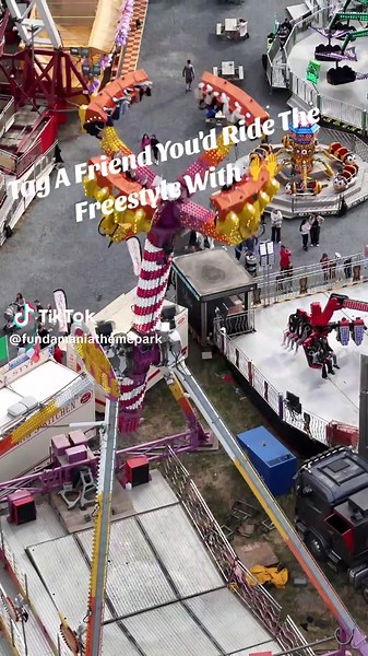 Thrilling Freestyle Ride at Fun Fair | Tag a Friend! 🎢