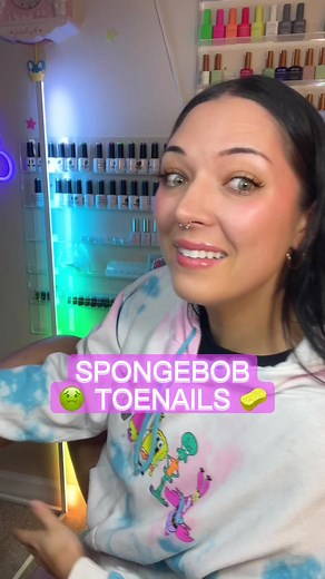 How to paint SPONGEBOB nail art 🧽💅 (on your toes) Save this video for pedicure inspo! ⭐️ #nailsoftheday #nailartist #naildesigns #spongebob | Madison McCollough