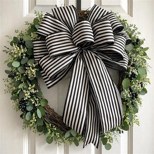 Red Tulip Lantern Bow With Yellow and Plaid Ribbon, Spring Floral Gift Bow for Easter Wreaths and Home Decor Wreath Embellishment - Etsy