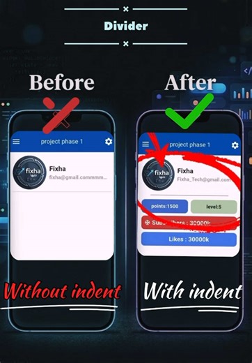 حركة بسيطة تخلي الـ Divider شكله احترافي في Flutter 🔥🚀 | Part 2. #flutter #flutter_developer #برمجة #mobiledeveloper #fixha_tech