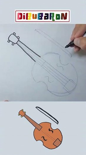 How to draw a fiddle step by step | Easy drawing | Quick dra