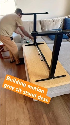 Motiongrey sit stand desk assembly with a ikea table top #motiongrey #diy 24inch x 55inch