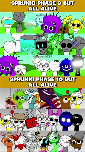 SPRUNKI ALL ALIVE BUT PHASE 9 🆚 PHASE 10 #sprunki #スプランキー #roblox #games #gameplay #shorts