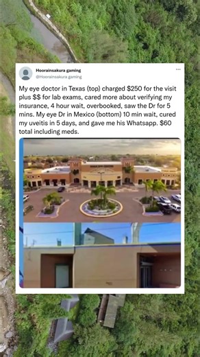 My eye doctor in Texas (top) charged $250 for the visit plus $$ for lab exams
