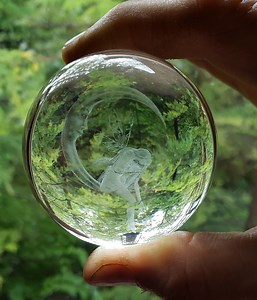 Holographic Crystal Ball, Crystal Ball, Unique Gift, Carved Crystal, Crystal Fairy, Crystal Dragon, Crystal Animals, Crystal Gift - Etsy