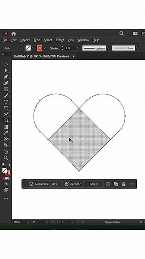 Easy heart shape in Adobe Illustrator | #howto #illustrator #tutorial #youtube