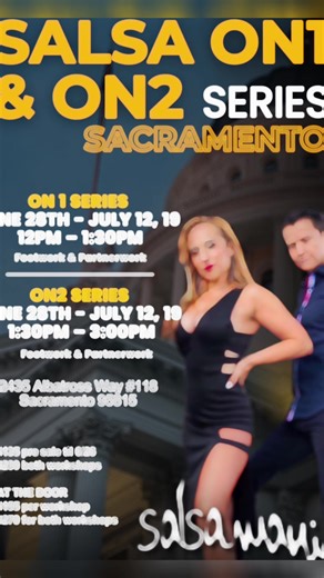 Starts this Saturday 💃📣 It’s official 1st time SACRAMENTO 3 Week Salsa On1 & On2 series starts June 28th 💃🤩 Excited to share our New training with all the Sacramento Dancers 💃🎉 Want to take your musicality, shines, and partner work to the next level but don’t know where to begin? We’ve got you covered! unlock a new level of confidence on the dance floor. 💃🕺Save your spot today 📣🔥🤩. #loveit Location 2435 Albatross Way #118 Sacramento 95815 ——-💃👉👉👉———— On1 Salsa Training Series (Foo