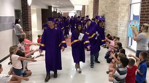 The La Grange seniors, in an annual tradition, walked throughout the halls of the elementary to the cheers of the younger students today on the last day of school. The seniors graduate tonight at Leopard Stadium. | The Fayette County Record