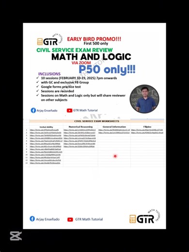 Civil Service Exam Reviewer #212 #arjayensenado #gtrmathtutorial #civilserviceexam | Math Tutorial by Arjay Enseñado