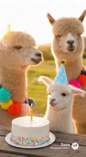 Happy Birthday! . . . . . . . . #happybirthday #cute #wishes #llama #alpaca