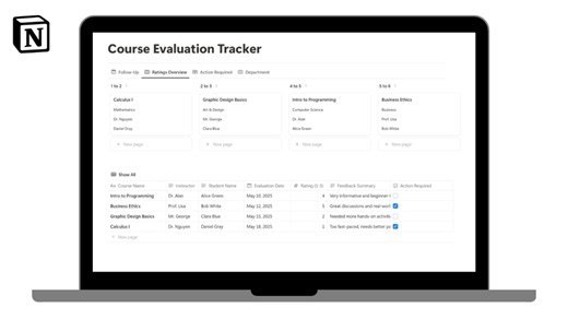 Course Evaluation Tracker