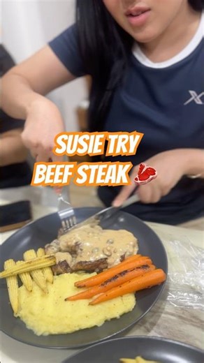 Beef steak with delicious mushroom sauce & mashed potatoes