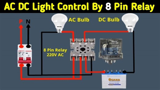 1.1K views · 40 reactions | 8 Pin AC Relay Connection | AC DC Light...