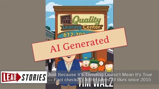 Fact Check: South Park Did NOT Do An Episode With Minnesota Governor Walz And The 'Quality Learing Center' -- AI-Generated Clip