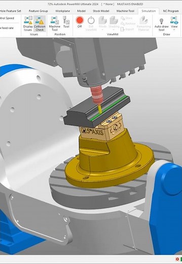 PowerMill 2024 Smooth Toolpath With vs Without Intermediate Curve #5axismachining #powermill #cnc