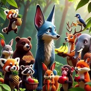 The Blue Jackal Story 🐺💙 | Kids Moral Story in English #shorts #story #radhakrishna