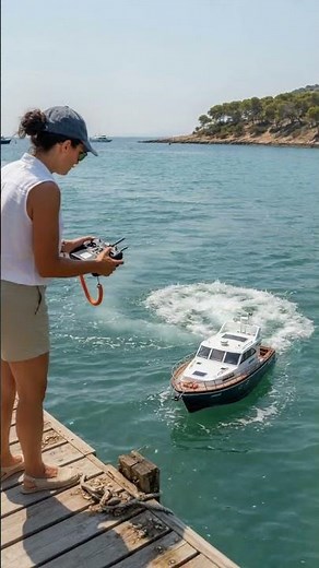 This RC Boat Looks Like a Million-Dollar Yacht#Shorts #RCBoat #MiniYacht #RemoteControlBoat