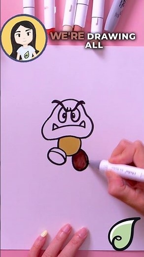 How to Draw a Goomba | How to Draw Super Mario Characters