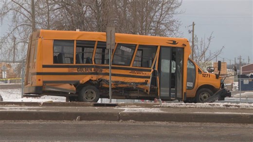 Intersection safety concerns following a crash between semi-truck and school bus in Spruce Grove
