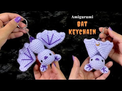 How to Crochet a Cute Amigurumi Bat Keychain | Easy Step by Step Tutorial | Halloween Crochet