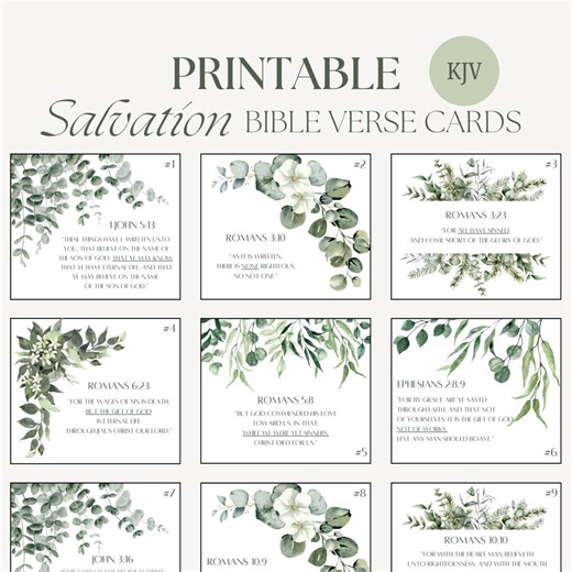 Salvation Bible Verse Cards | Romans Road Scripture (printable) - Etsy